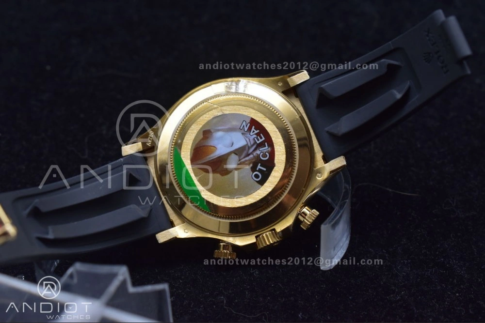 Daytona 116519 Clean 1:1 Best Edition 904L SS Case Gold Black Dial On Rubber Strap SA4130 V OdorResistant 419