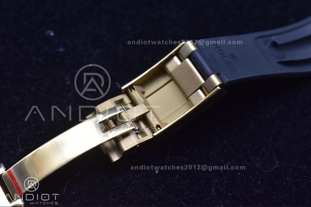 Daytona 116519 Clean 1:1 Best Edition 904L SS Case Gold Black Dial On Rubber Strap SA4130 V OdorResistant 419