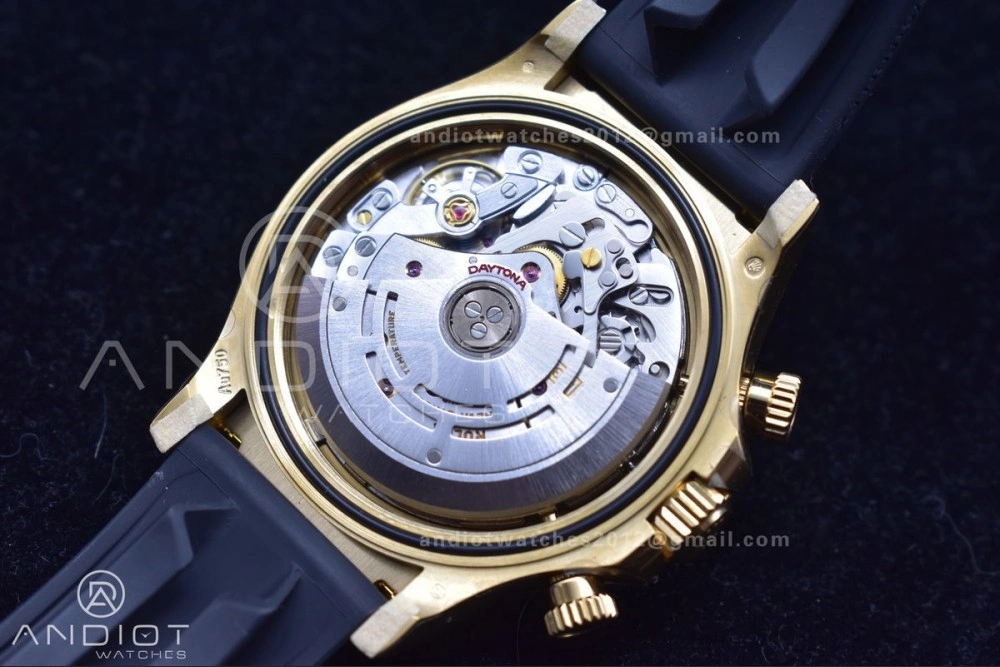 Daytona 116519 Clean 1:1 Best Edition 904L SS Case Gold Black Dial On Rubber Strap SA4130 V OdorResistant 419