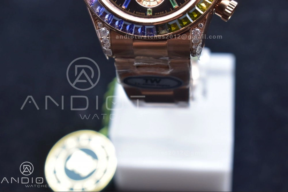 Daytona 116595RBOW RG Rainbow Crystal TWF Best Edition Black Dial on YG Bracelet A Youthful 428
