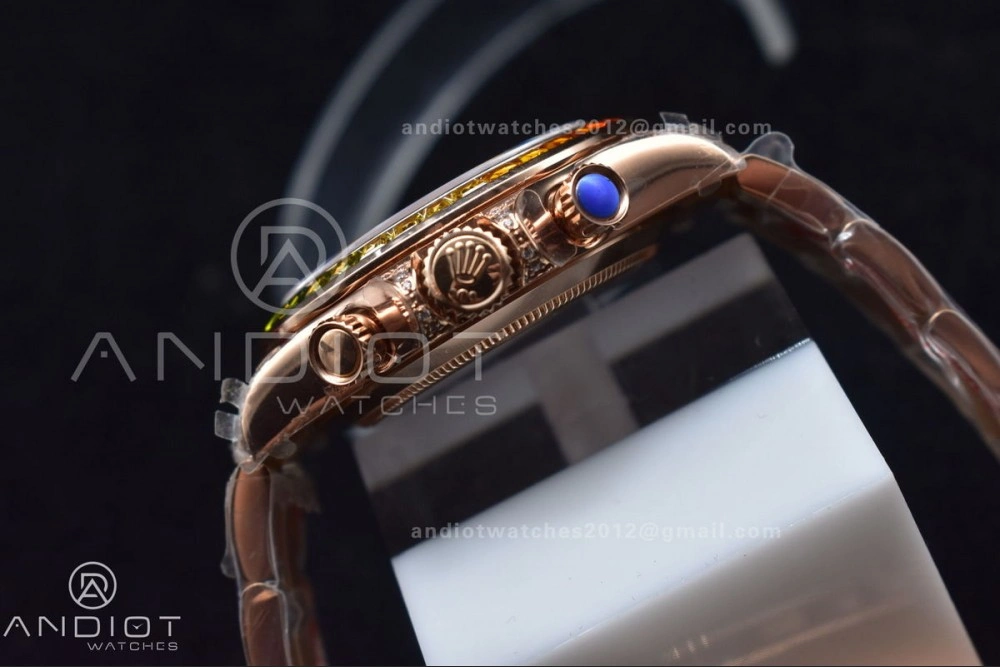 Daytona 116595RBOW RG Rainbow Crystal TWF Best Edition Black Dial on YG Bracelet A Youthful 428