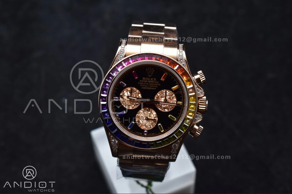Compact Daytona 116595RBOW Rainbow ZF 1:1 Best Edition Black Diamonds Dial on RG Bracelet SH 776