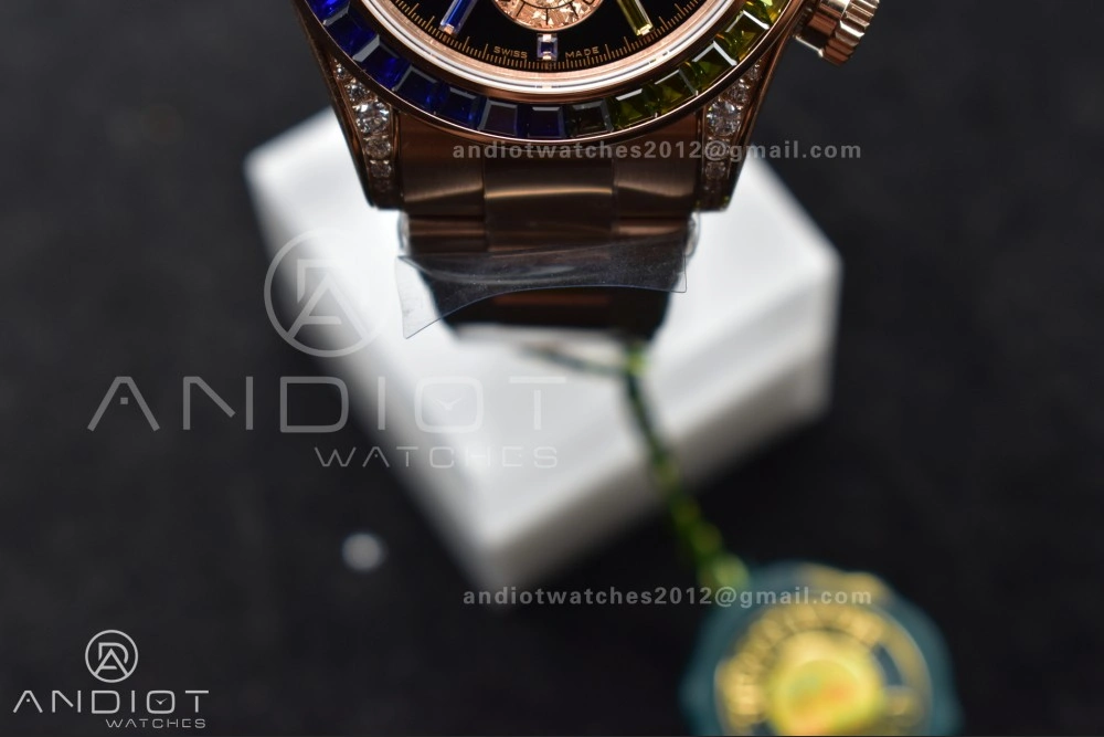 Compact Daytona 116595RBOW Rainbow ZF 1:1 Best Edition Black Diamonds Dial on RG Bracelet SH 776
