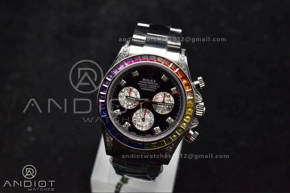 Daytona 116599RBOW Rainbow ZF 1:1 Best Edition Black Diamonds Dial on SS Bracelet SH Trendsetting 778