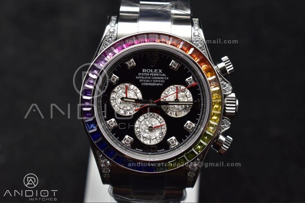 Daytona 116599RBOW Rainbow ZF 1:1 Best Edition Black Diamonds Dial on SS Bracelet SH Trendsetting 778