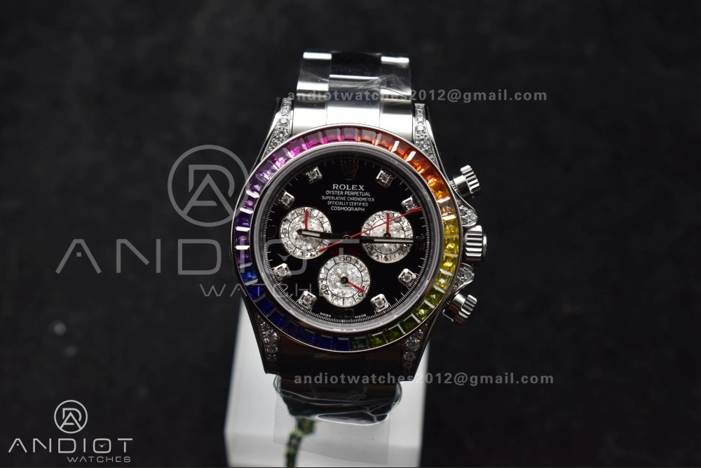 Daytona 116599RBOW Rainbow ZF 1:1 Best Edition Black Diamonds Dial on SS Bracelet SH Trendsetting 778