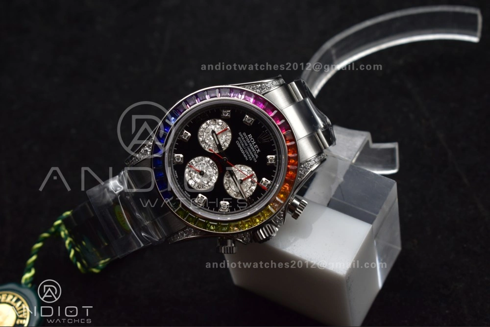 Daytona 116599RBOW Rainbow ZF 1:1 Best Edition Black Diamonds Dial on SS Bracelet SH Trendsetting 778