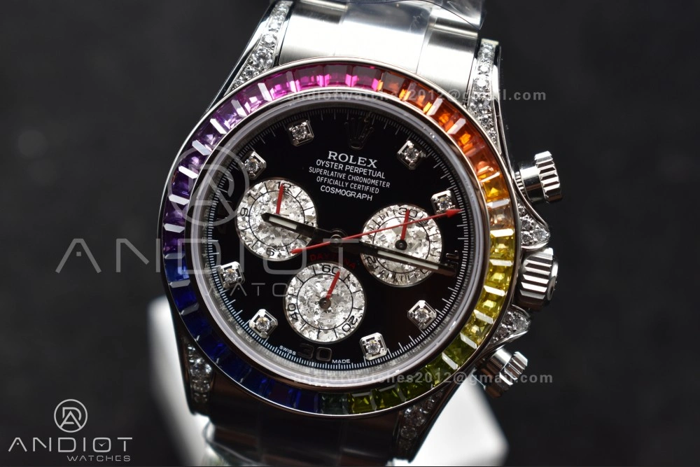 Daytona 116599RBOW Rainbow ZF 1:1 Best Edition Black Diamonds Dial on SS Bracelet SH Trendsetting 778
