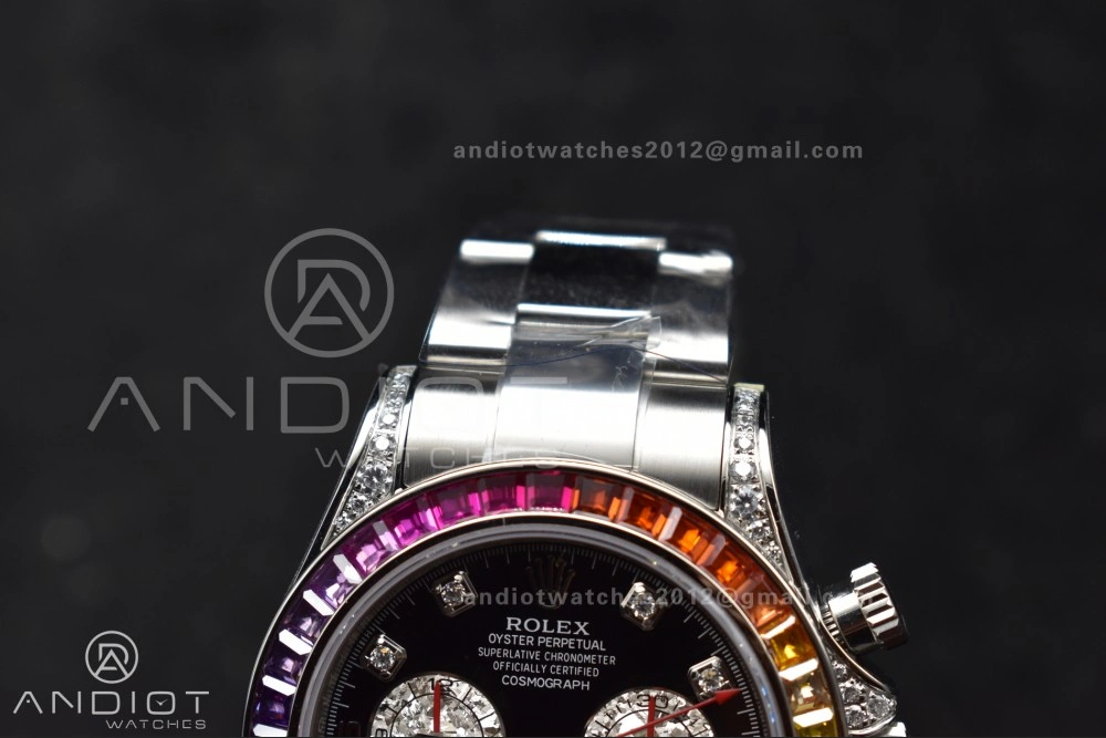 Daytona 116599RBOW Rainbow ZF 1:1 Best Edition Black Diamonds Dial on SS Bracelet SH Trendsetting 778