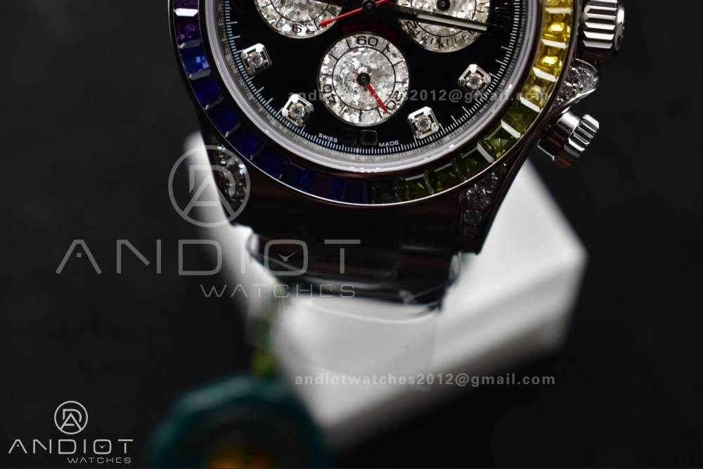 Daytona 116599RBOW Rainbow ZF 1:1 Best Edition Black Diamonds Dial on SS Bracelet SH Trendsetting 778