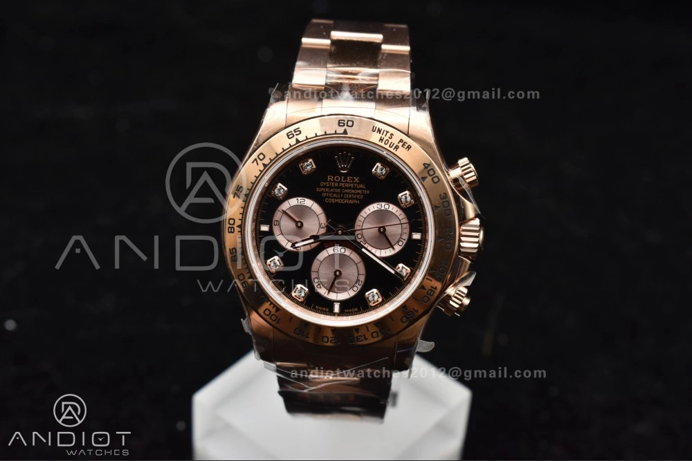 Daytona 126505 QF 1:1 Best Edition Black RG Diamonds Dial on RG Braclet SH4131 V Durable 783