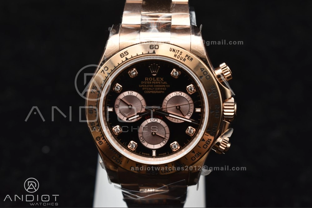 Daytona 126505 QF 1:1 Best Edition Black RG Diamonds Dial on RG Braclet SH4131 V Durable 783