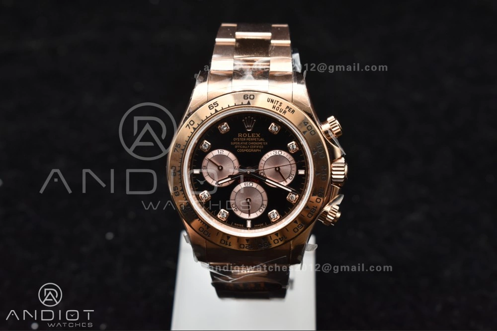 Daytona 126505 QF 1:1 Best Edition Black RG Diamonds Dial on RG Braclet SH4131 V Durable 783