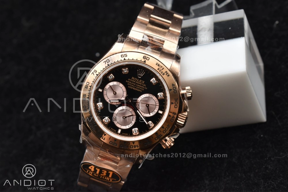 Daytona 126505 QF 1:1 Best Edition Black RG Diamonds Dial on RG Braclet SH4131 V Durable 783