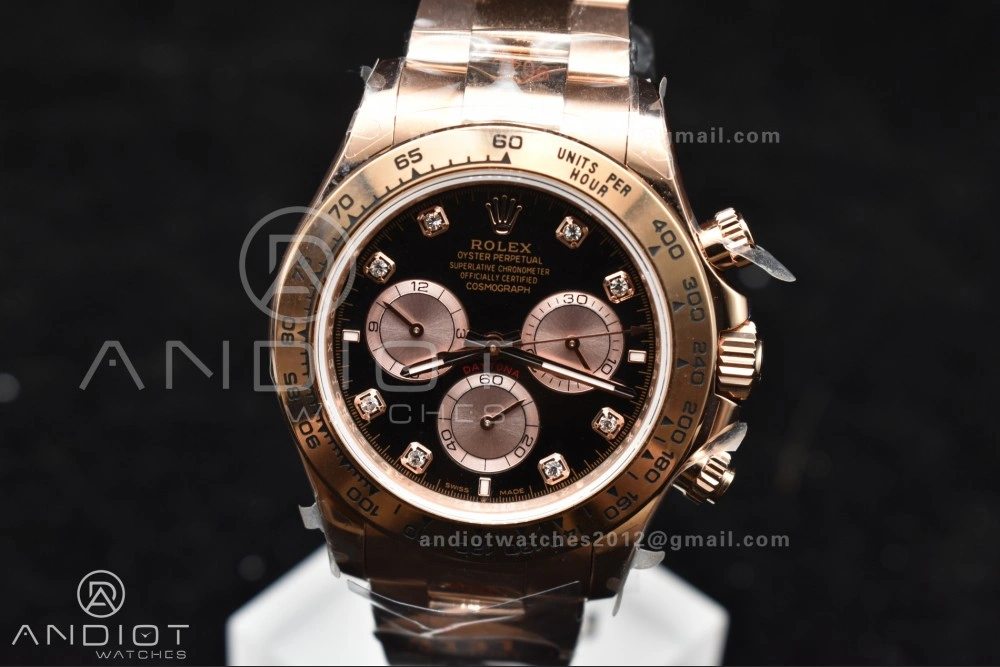 Daytona 126505 QF 1:1 Best Edition Black RG Diamonds Dial on RG Braclet SH4131 V Durable 783