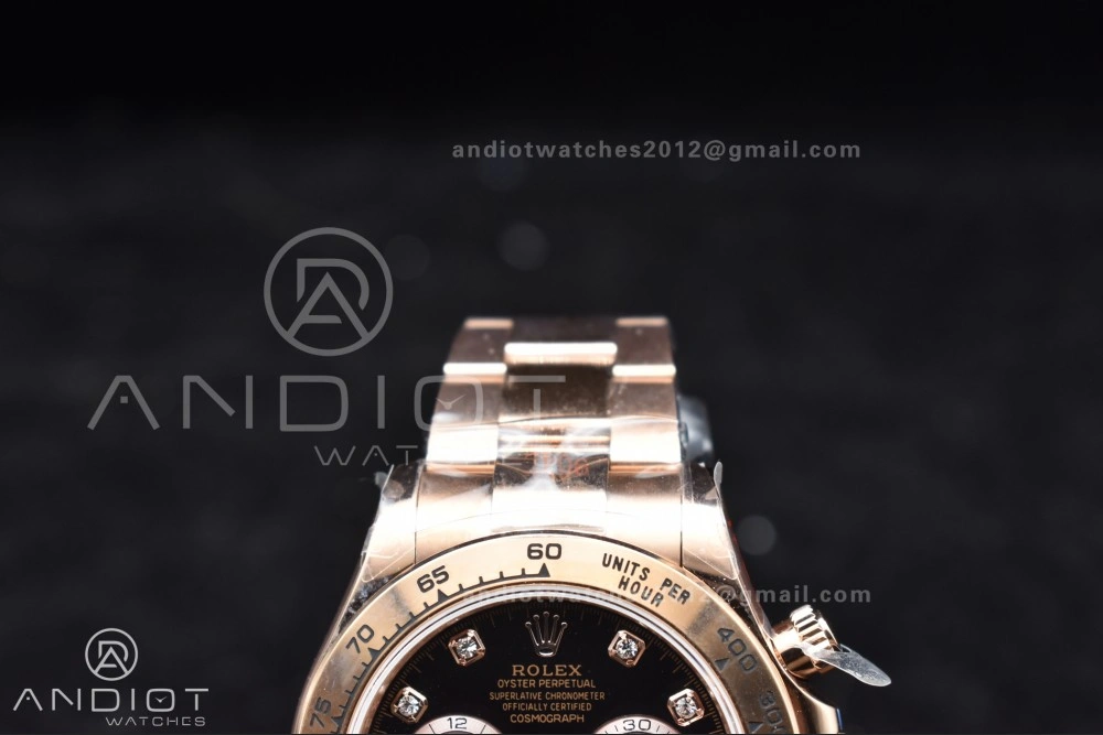 Daytona 126505 QF 1:1 Best Edition Black RG Diamonds Dial on RG Braclet SH4131 V Durable 783