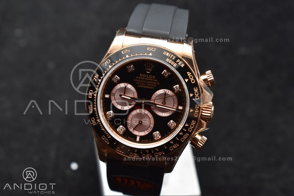 Practical Daytona 126515 QF 1:1 Best Edition Black RG Diamonds Dial on Oysterflex Strap SH4131 V6 (Weighted) 801