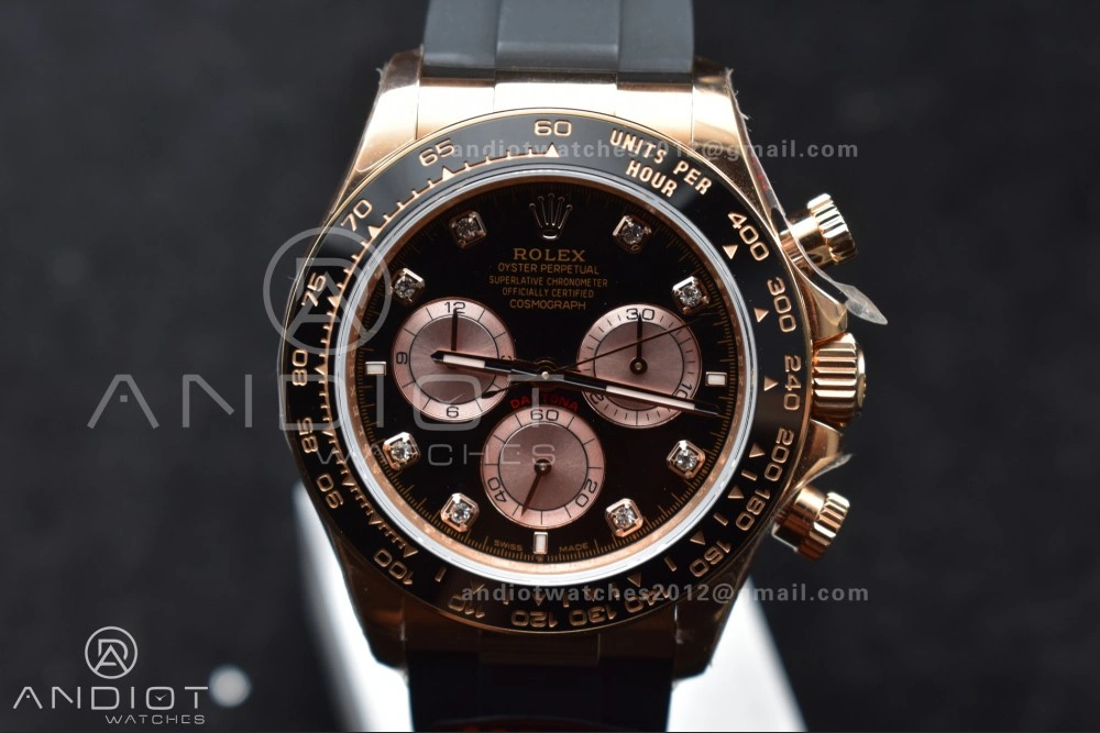 Practical Daytona 126515 QF 1:1 Best Edition Black RG Diamonds Dial on Oysterflex Strap SH4131 V6 (Weighted) 801