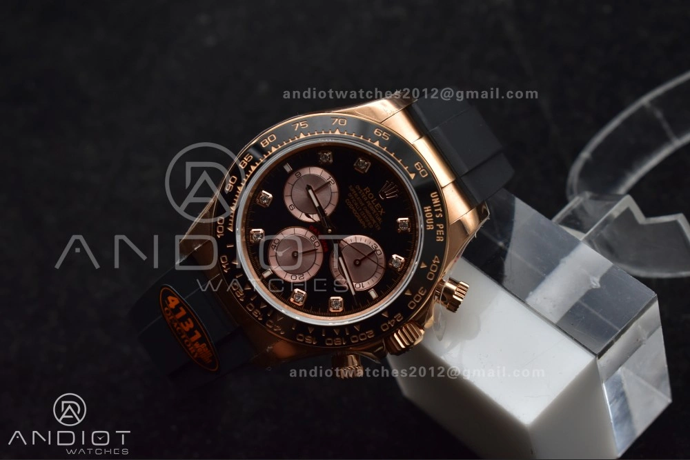 Practical Daytona 126515 QF 1:1 Best Edition Black RG Diamonds Dial on Oysterflex Strap SH4131 V6 (Weighted) 801