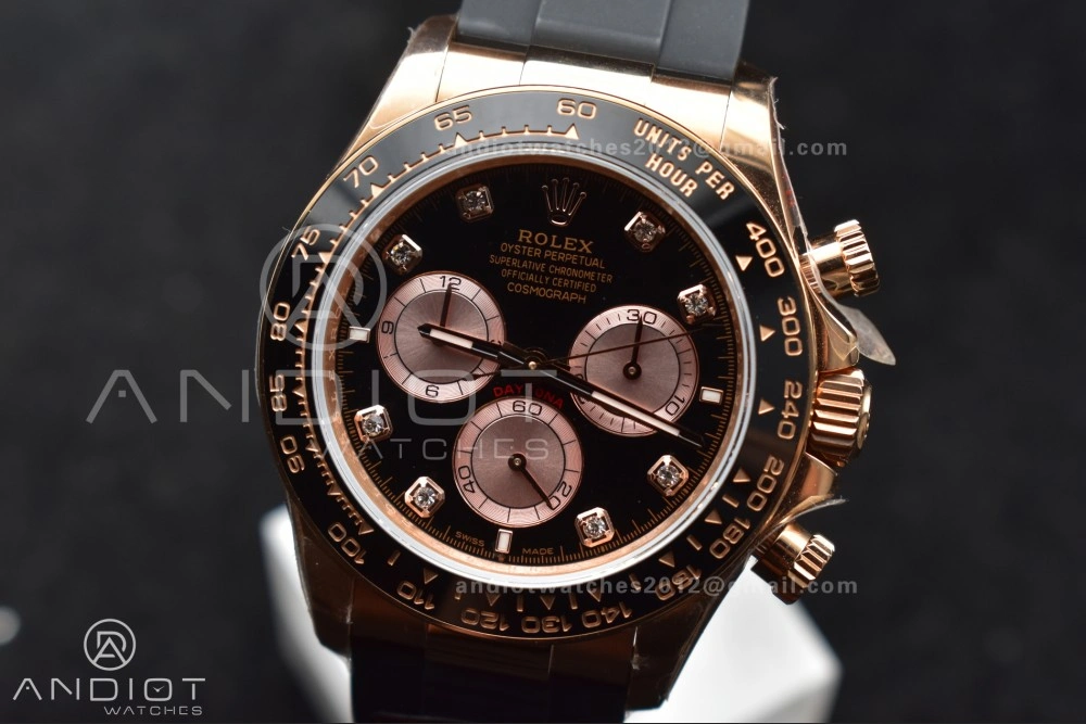 Practical Daytona 126515 QF 1:1 Best Edition Black RG Diamonds Dial on Oysterflex Strap SH4131 V6 (Weighted) 801