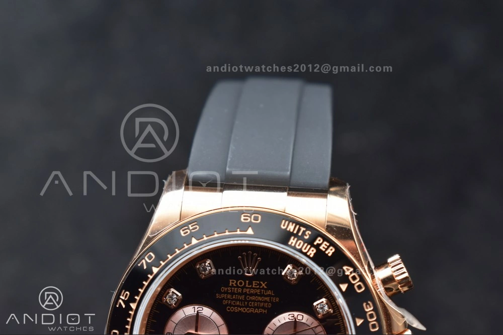 Practical Daytona 126515 QF 1:1 Best Edition Black RG Diamonds Dial on Oysterflex Strap SH4131 V6 (Weighted) 801