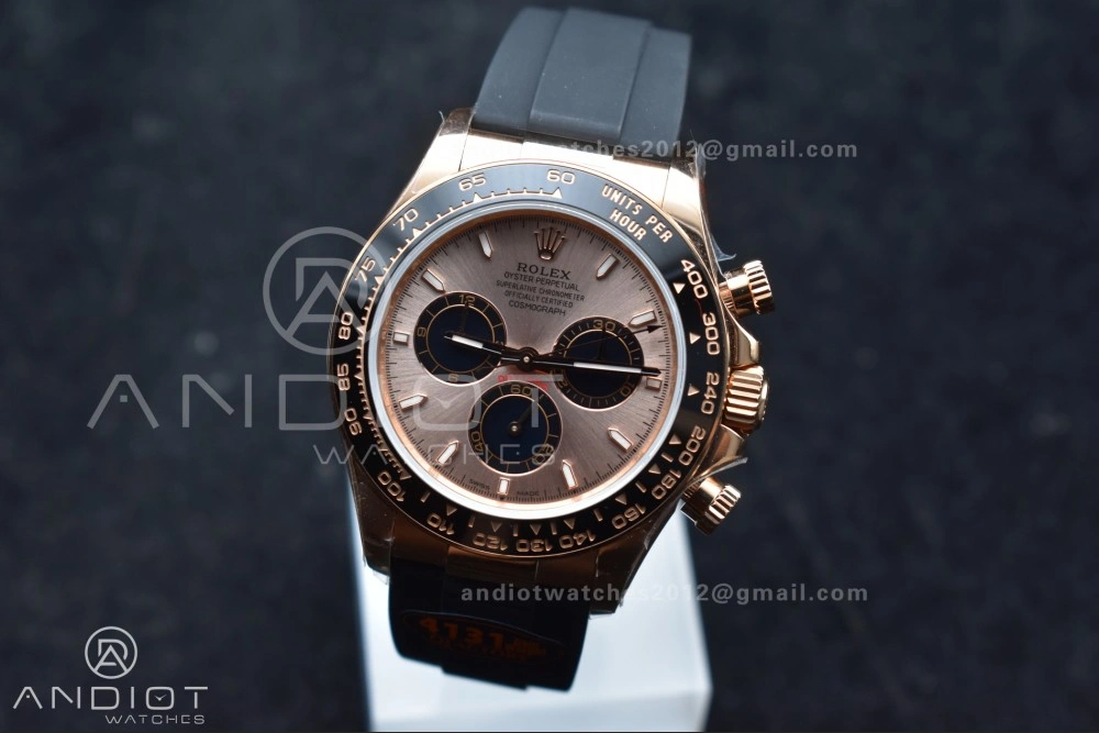 Daytona 126515 QF 1:1 Best Edition RG Black Dial on Oysterflex Strap SH4131 V6 (Weighted) TravelReady 802