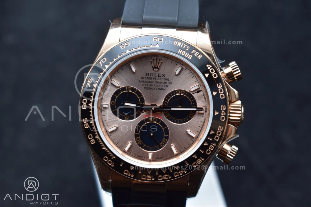 Daytona 126515 QF 1:1 Best Edition RG Black Dial on Oysterflex Strap SH4131 V6 (Weighted) TravelReady 802
