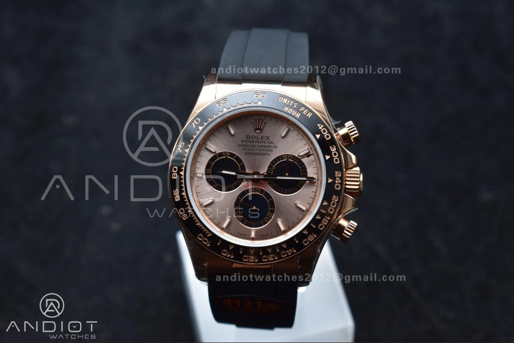 Daytona 126515 QF 1:1 Best Edition RG Black Dial on Oysterflex Strap SH4131 V6 (Weighted) TravelReady 802