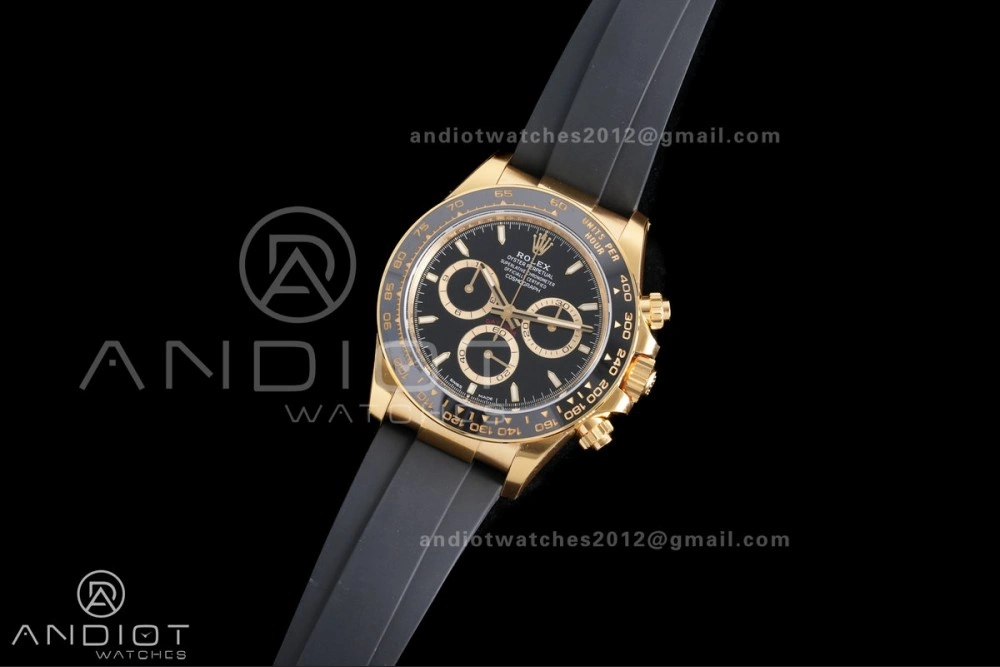 Modern Daytona 126518 Gain Weight VSF 1:1 Best Edition Black Dial Gold Rim Black Sub-dial Stick Marker on Oyster-flex Strap DD 804