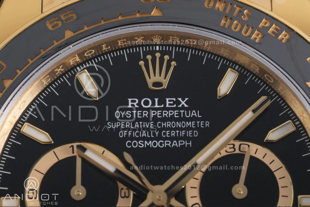 Modern Daytona 126518 Gain Weight VSF 1:1 Best Edition Black Dial Gold Rim Black Sub-dial Stick Marker on Oyster-flex Strap DD 804