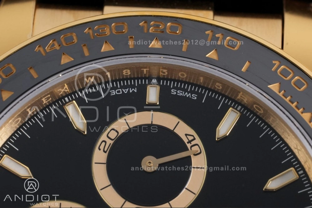Modern Daytona 126518 Gain Weight VSF 1:1 Best Edition Black Dial Gold Rim Black Sub-dial Stick Marker on Oyster-flex Strap DD 804