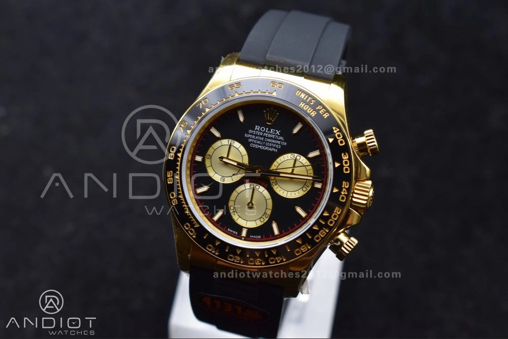 Daytona 126518 QF 1:1 Best Edition Black YG Dial on Oysterflex Strap SH4131 V6 (Weighted) Packable 807