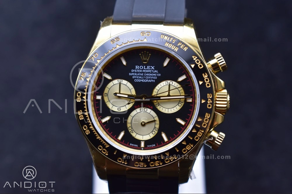 Daytona 126518 QF 1:1 Best Edition Black YG Dial on Oysterflex Strap SH4131 V6 (Weighted) Packable 807