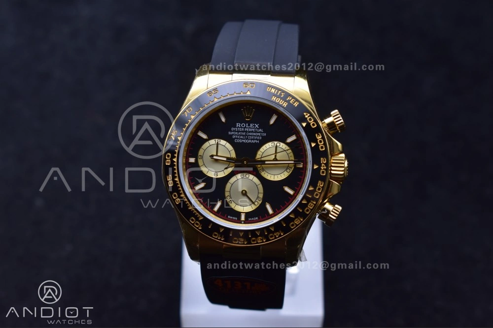 Daytona 126518 QF 1:1 Best Edition Black YG Dial on Oysterflex Strap SH4131 V6 (Weighted) Packable 807