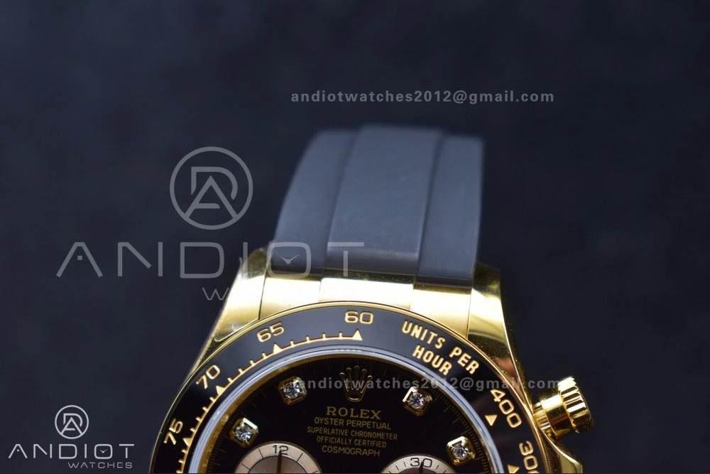 Premium Daytona 126518 QF 1:1 Best Edition Black YG Diamonds Dial on Oysterflex Strap SH4131 V6 (Weighted) 806