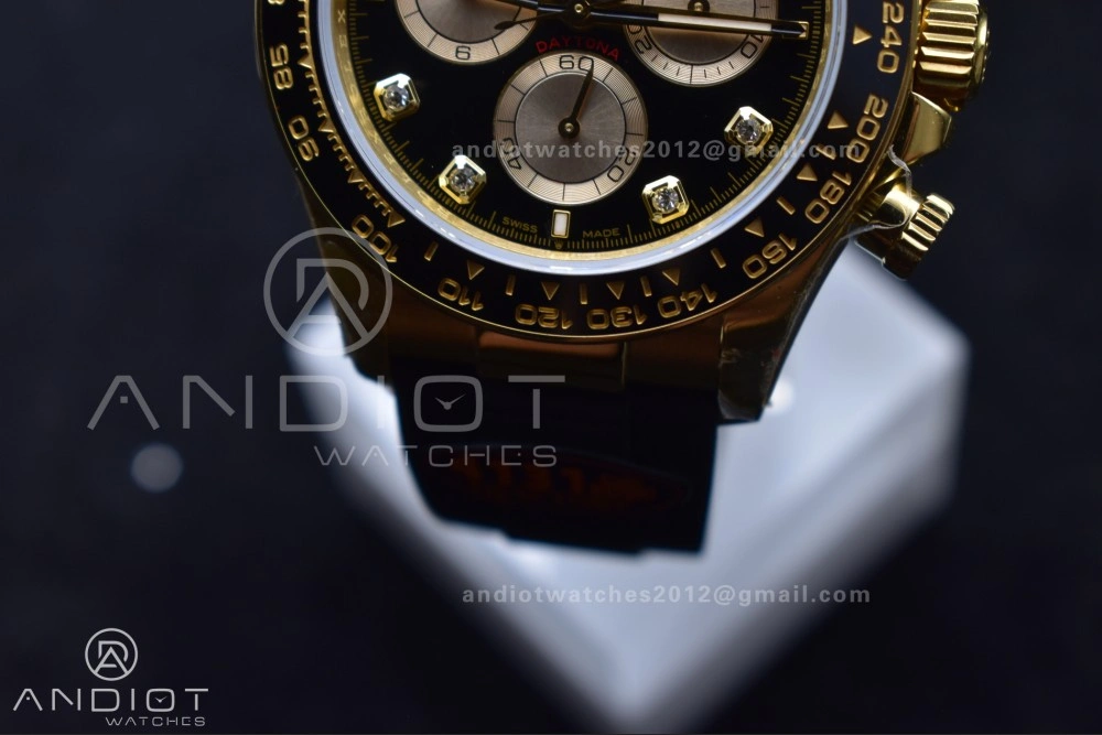 Premium Daytona 126518 QF 1:1 Best Edition Black YG Diamonds Dial on Oysterflex Strap SH4131 V6 (Weighted) 806