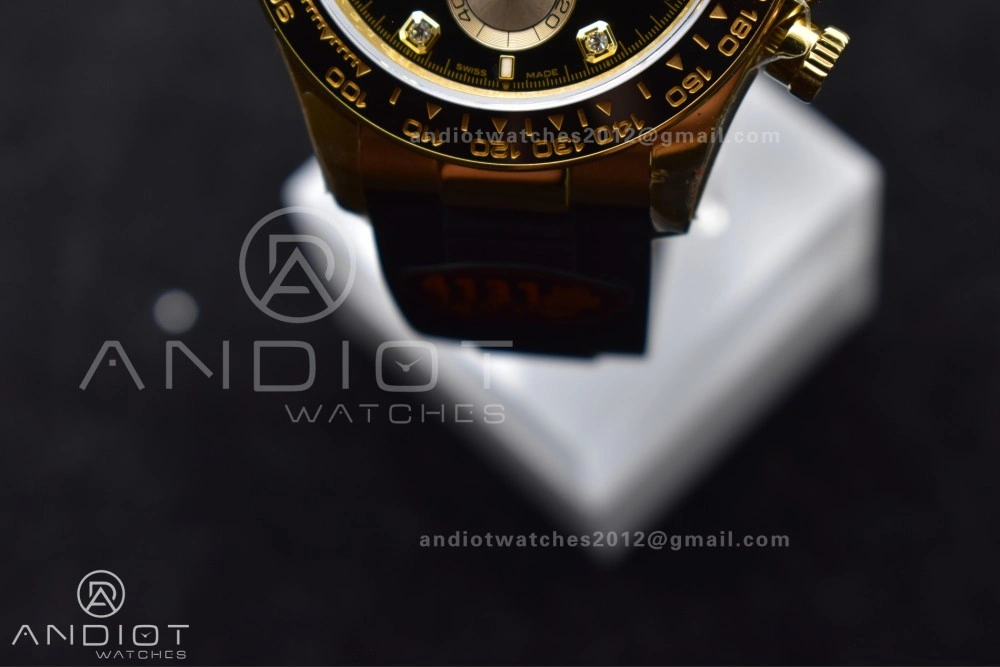 Premium Daytona 126518 QF 1:1 Best Edition Black YG Diamonds Dial on Oysterflex Strap SH4131 V6 (Weighted) 806