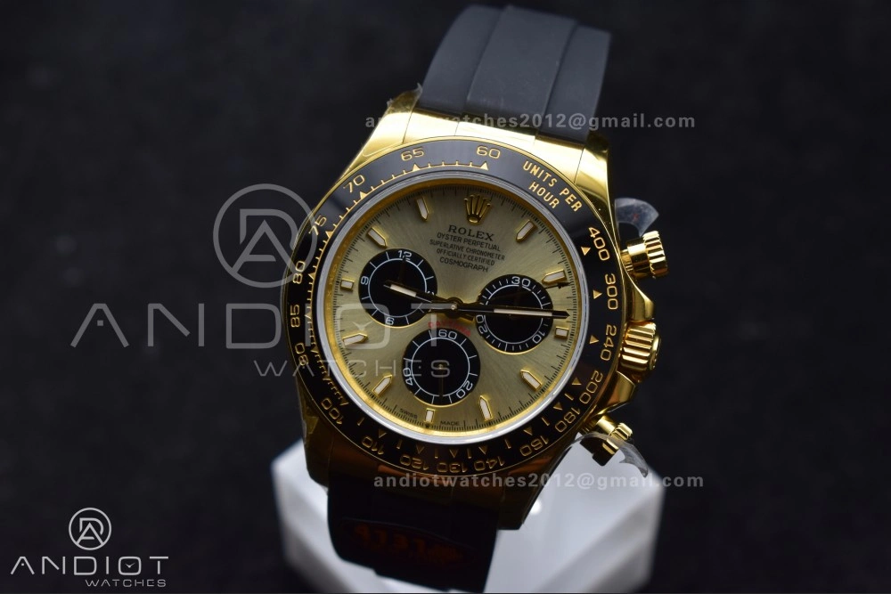 Daytona 126518 QF 1:1 Best Edition YG Black Dial on Oysterflex Strap SH4131 V6 (Weighted) TravelReady 808