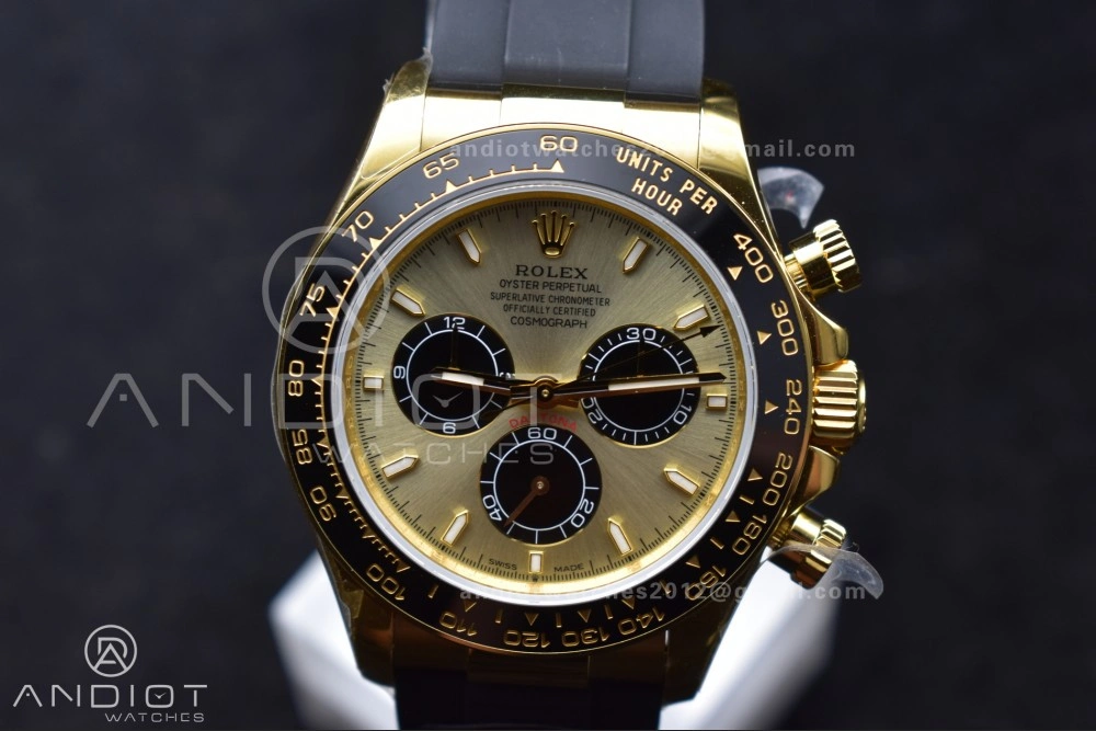 Daytona 126518 QF 1:1 Best Edition YG Black Dial on Oysterflex Strap SH4131 V6 (Weighted) TravelReady 808