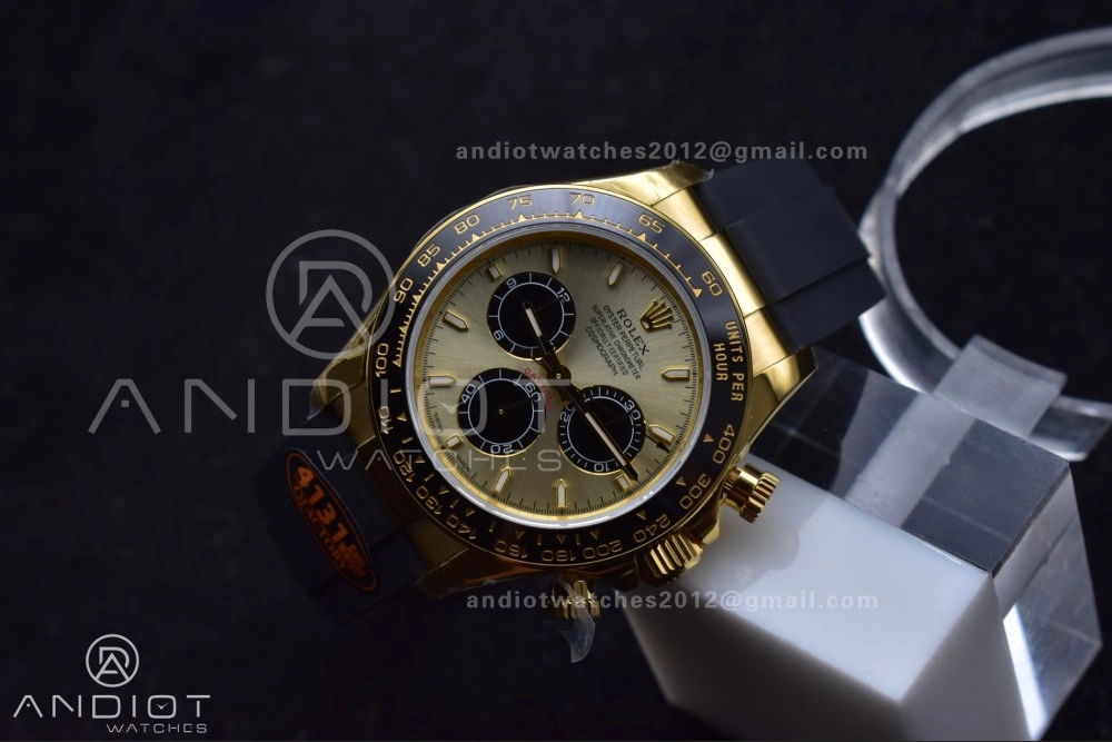 Daytona 126518 QF 1:1 Best Edition YG Black Dial on Oysterflex Strap SH4131 V6 (Weighted) TravelReady 808