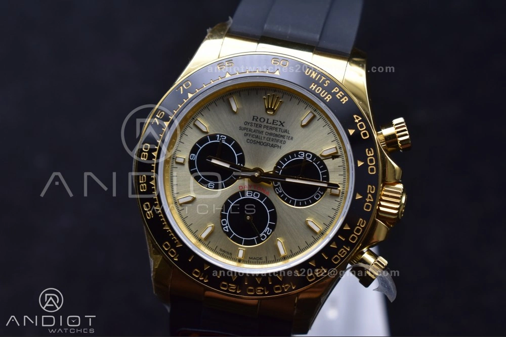 Daytona 126518 QF 1:1 Best Edition YG Black Dial on Oysterflex Strap SH4131 V6 (Weighted) TravelReady 808