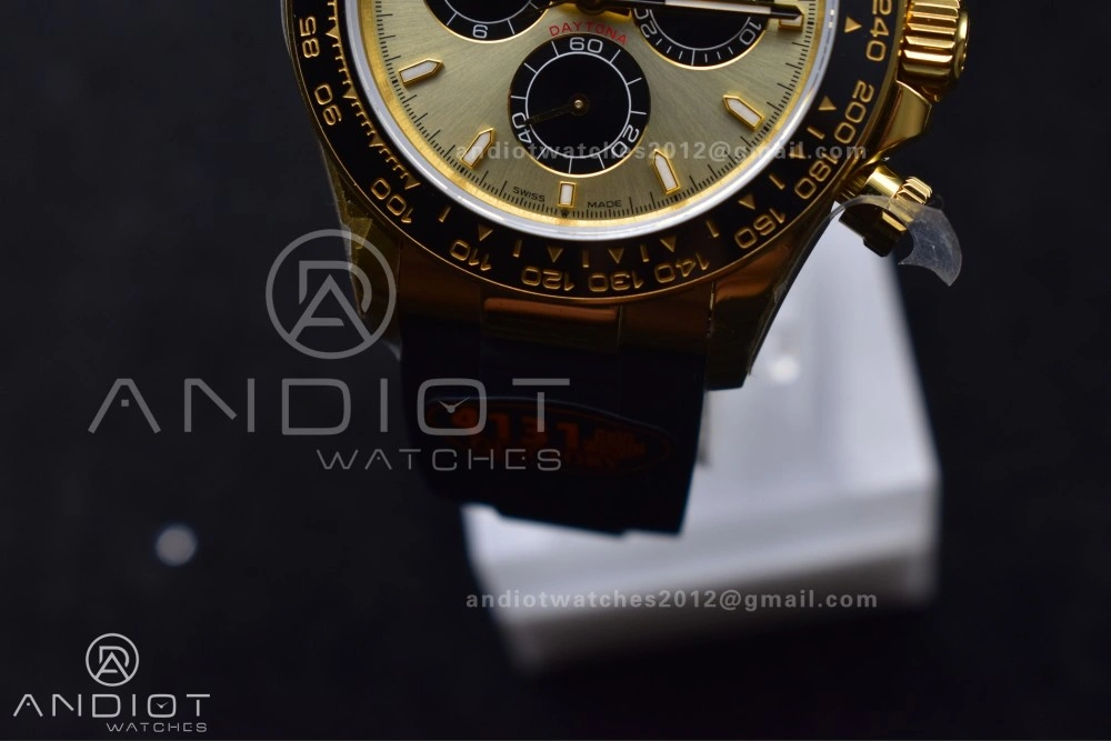 Daytona 126518 QF 1:1 Best Edition YG Black Dial on Oysterflex Strap SH4131 V6 (Weighted) TravelReady 808