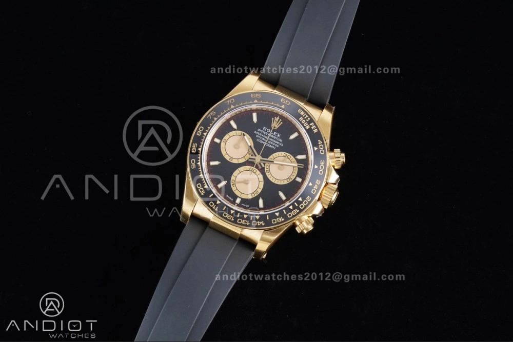 Daytona 126518 VSF 1:1 Best Edition Black YG Dial on Oysterflex Strap VS4131 V2 (Weighted) Durable 809