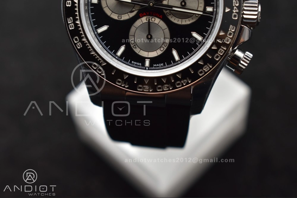 Daytona 126519 QF 1:1 Best Edition Black Silver Dial on Oysterflex Strap SH4131 V6 (Weighted) Soft 821