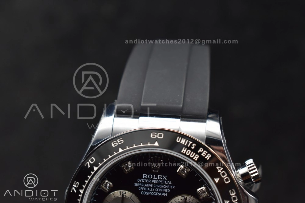 QuickDry Daytona 126519 QF 1:1 Best Edition Black Silver Diamonds Dial on Oysterflex Strap SH4131 V6 (Weighted) 810