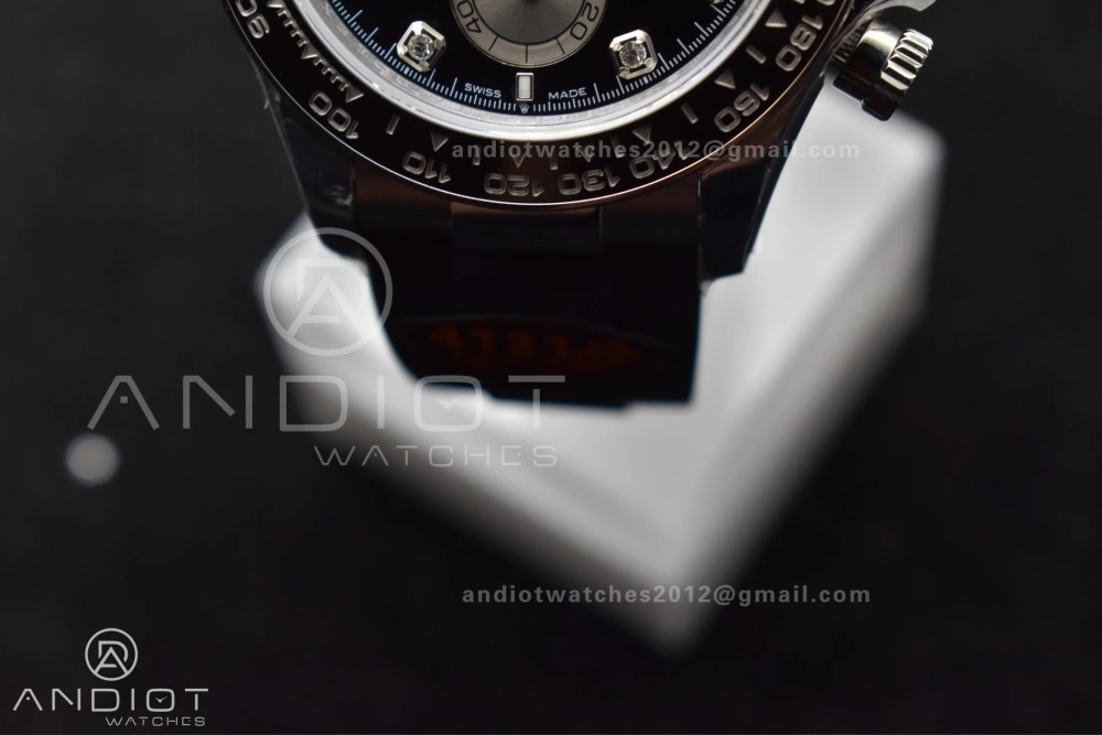 QuickDry Daytona 126519 QF 1:1 Best Edition Black Silver Diamonds Dial on Oysterflex Strap SH4131 V6 (Weighted) 810