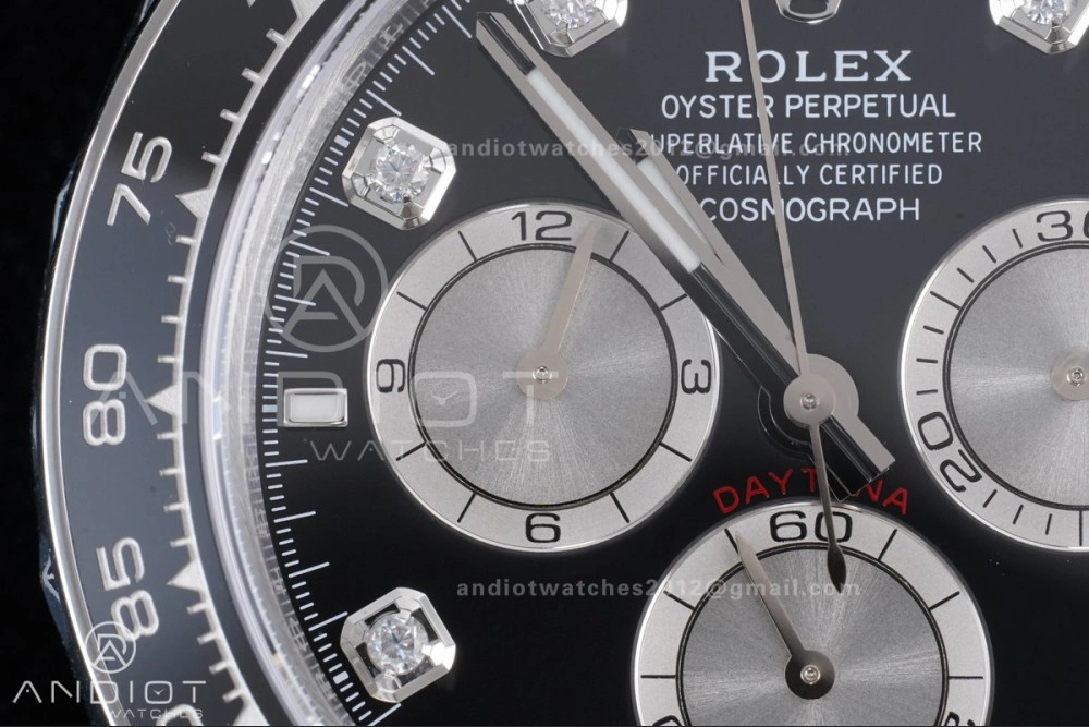 UrbanChic Daytona 126519 VSF 1:1 Best Edition Black Silver Diamonds Dial on Oysterflex Strap VS4131 V2 (Weighted) 816