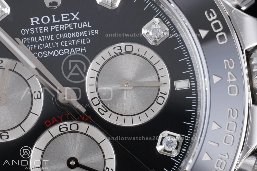 UrbanChic Daytona 126519 VSF 1:1 Best Edition Black Silver Diamonds Dial on Oysterflex Strap VS4131 V2 (Weighted) 816