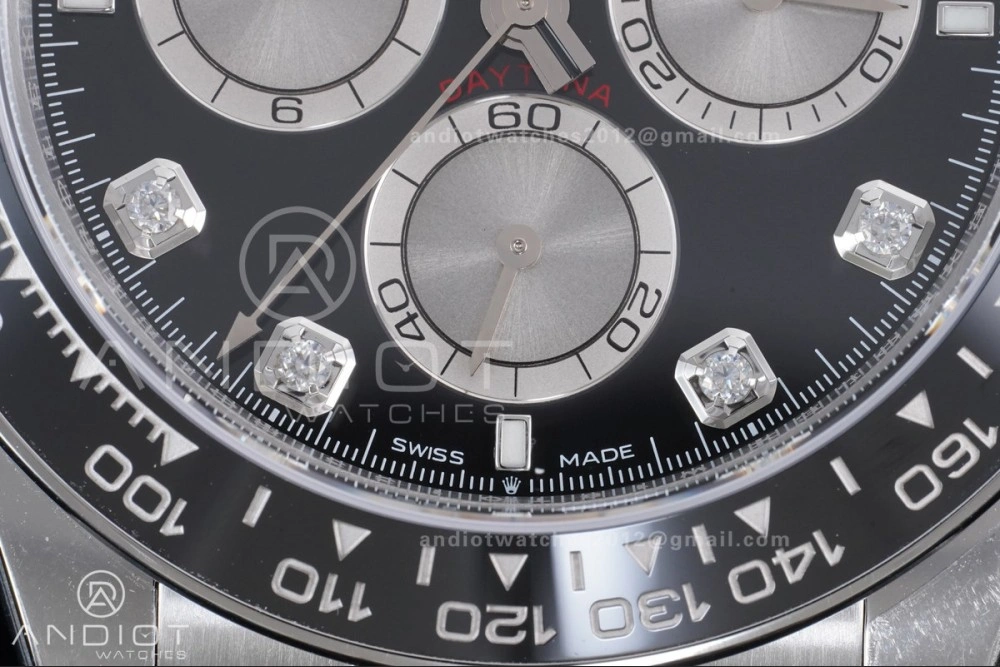 UrbanChic Daytona 126519 VSF 1:1 Best Edition Black Silver Diamonds Dial on Oysterflex Strap VS4131 V2 (Weighted) 816