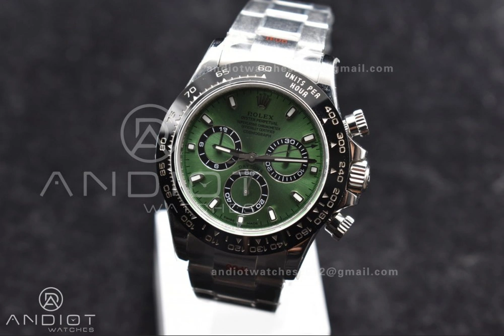 Breathable Daytona IPK 1:1 Best Edition 904L SS Case and Bracelet Green Dial Black Ceramic Bezel SA 817